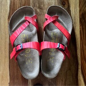 Red Strapped Papillio Birkenstock - Like NEW